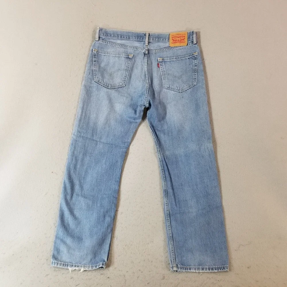 Levi's 505 jeans men's 36x30‎ regular fit straight blue denim pants retro